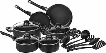 Amazon Basics Non-Stick 15-Piece Cookware Set