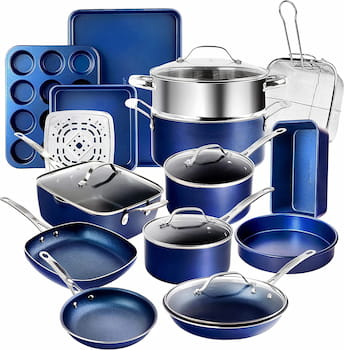 Granitestone Blue 20 Piece Pots and Pans Set