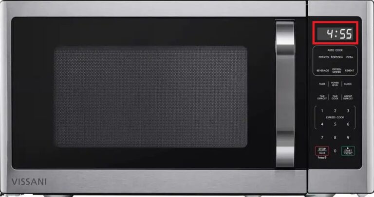 timing screen of Vissani Microwave