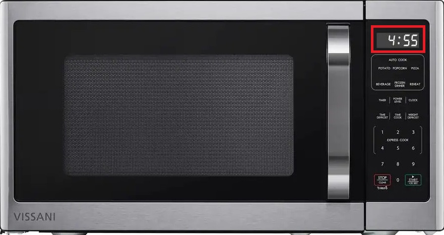 timing screen of Vissani Microwave