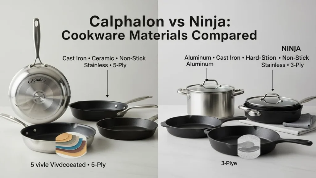 Calphalon vs Ninja Material of Cookware