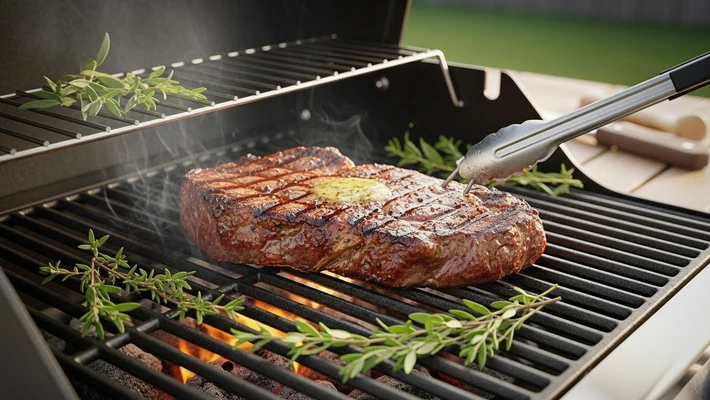 cook steak on grill